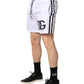 White DG Logo Men Drawstring Shorts Swimwear