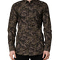 Brown Camouflage Long Sleeve Men Dress Shirt