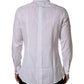White Cotton Collared Bib GOLD Dress Shirt