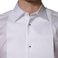 White Cotton Collared Bib GOLD Dress Shirt