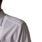 White Cotton Collared Bib GOLD Dress Shirt