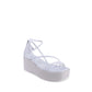 White Leather Platform Sandals