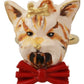 Gold Brass Resin Beige Dog Pet Branded Accessory Ring