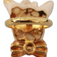 Gold Brass Resin Beige Dog Pet Branded Accessory Ring