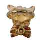 Gold Brass Resin Beige Dog Pet Branded Accessory Ring