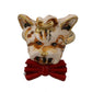 Beige Dog Pet Branded Accessory Gold Brass Resin Ring