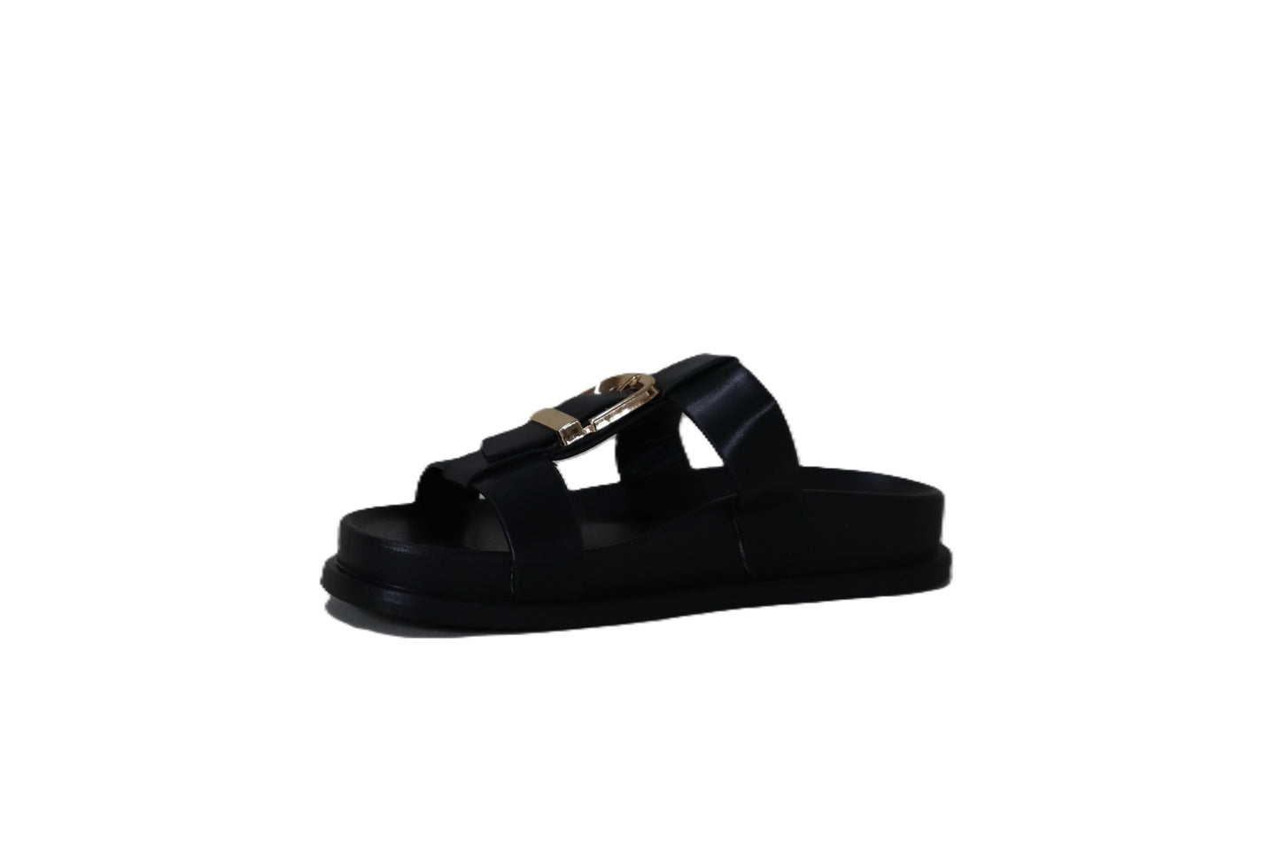 Chinelo com Fivela Dourada