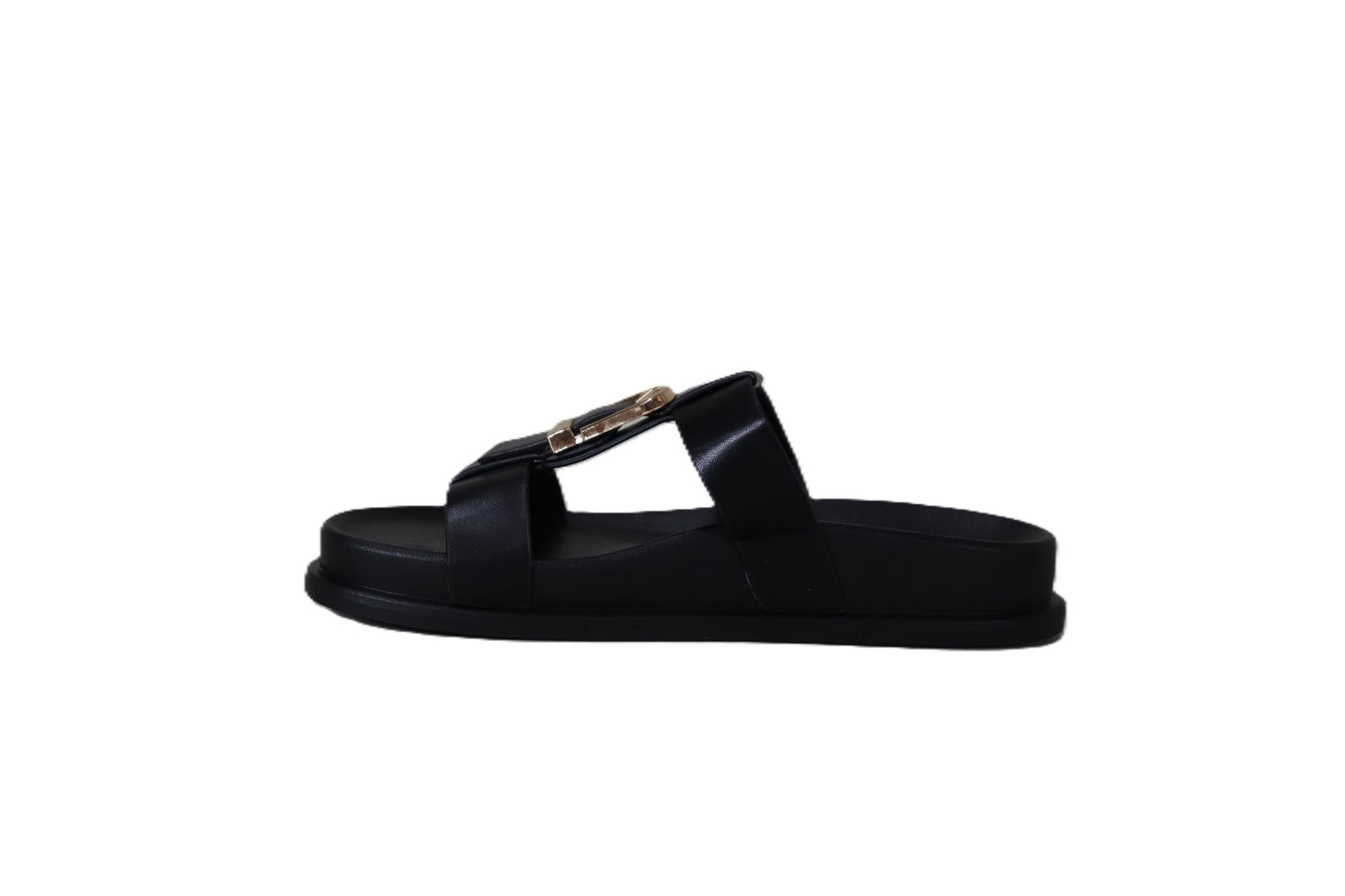 Chinelo com Fivela Dourada